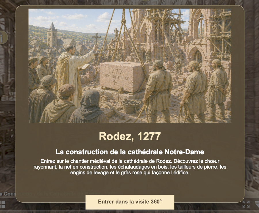 Cathédrale de Rodez – visite virtuelle immersive de sa construction en 1277